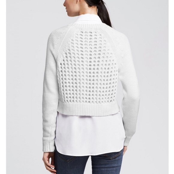 REDUCED!! ⬇️ ✂️Banana Republic Cropped Open Knit sweater - Picture 2 of 6